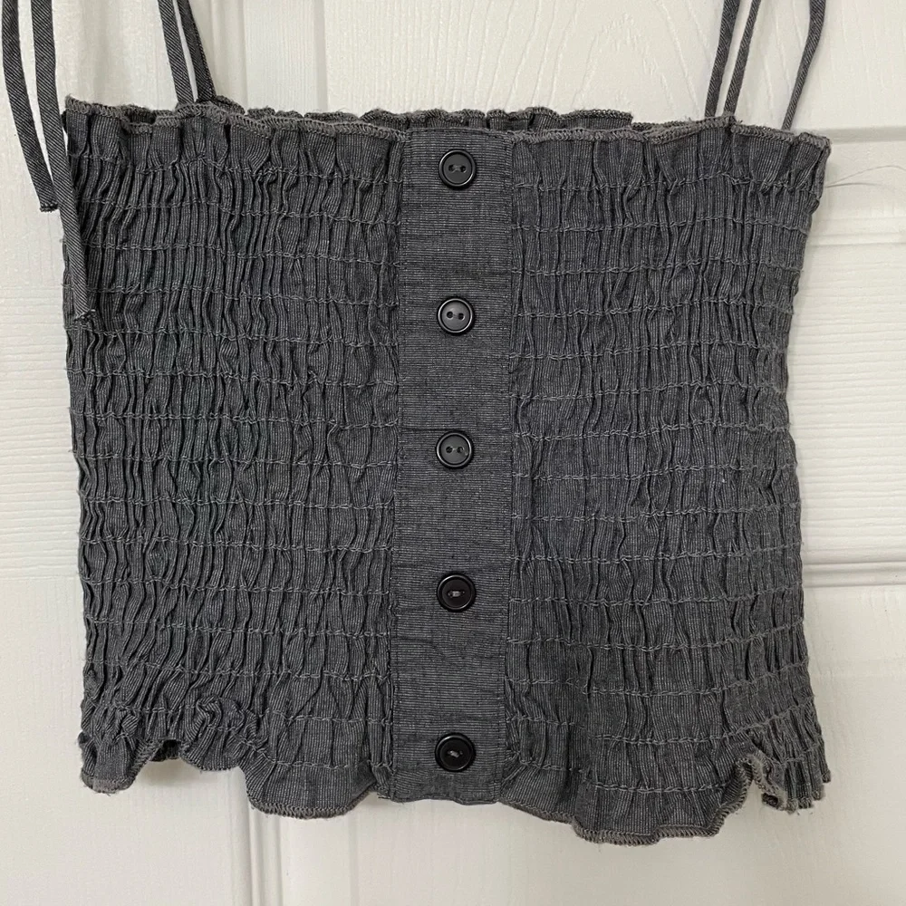 Smocked Ruffle Crop Top - Picture 2 of 4